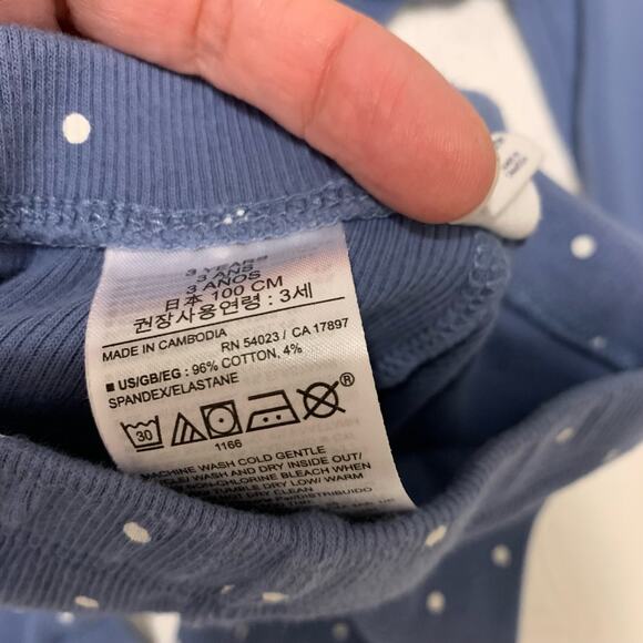 GAP Kids Blue Ruffle Sweatshirt & Polka Dot Legging Set Size 3T - Picture 5 of 6